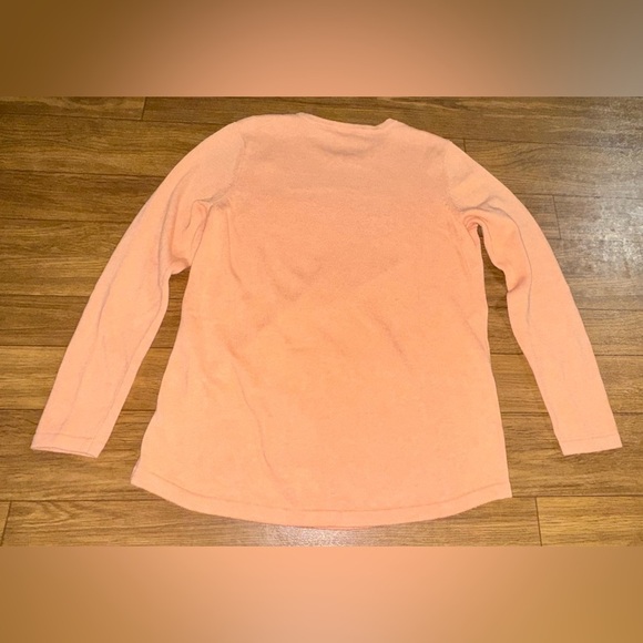 Pure J.Jill Peach Cashmere Zippered Kangaroo Pouch Sweater Size Small - Picture 10 of 11